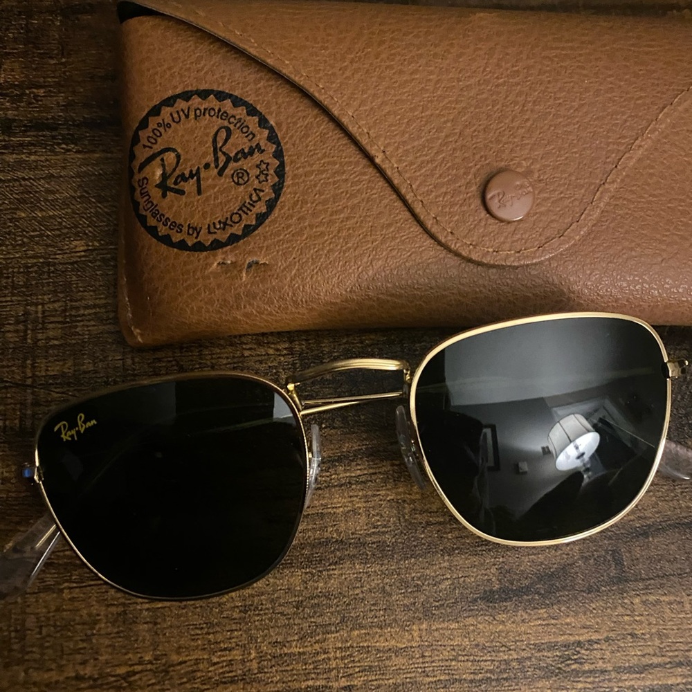 Ray-Ban Gold and Black Sunglasses, they are extra small, junior size